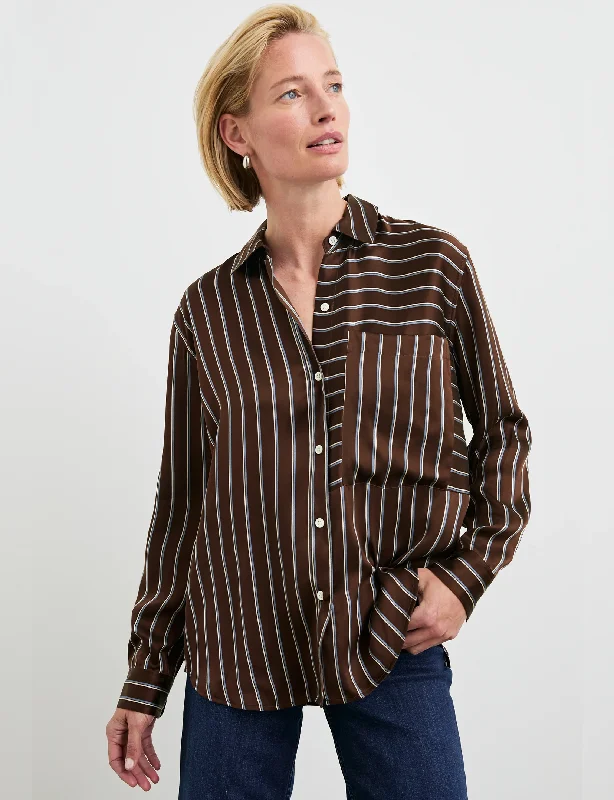 Spencer Blouse, Baltic White Stripe