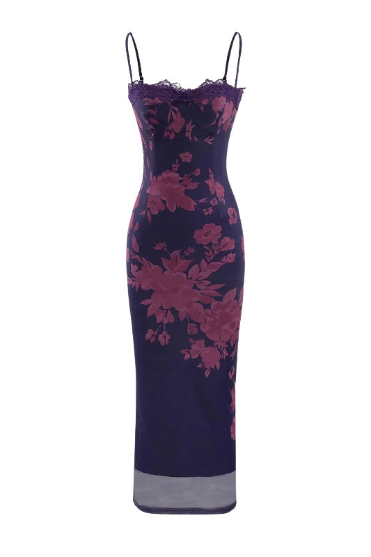 A&A Luxe Floral Bodycon Maxi Dress