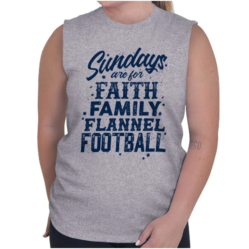 Faith Family Football Sleeveless T Shirt