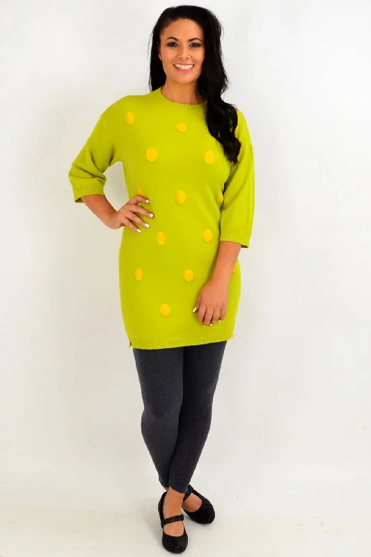 Lucy Lime Green Knit Tunic Jumper