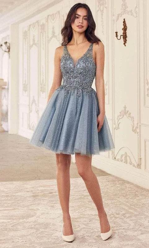 Cinderella Divine CY022 - Glitter Embellished Tulle Cocktail Dress