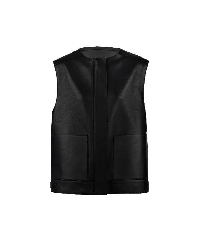 Pocket Leather Gilet