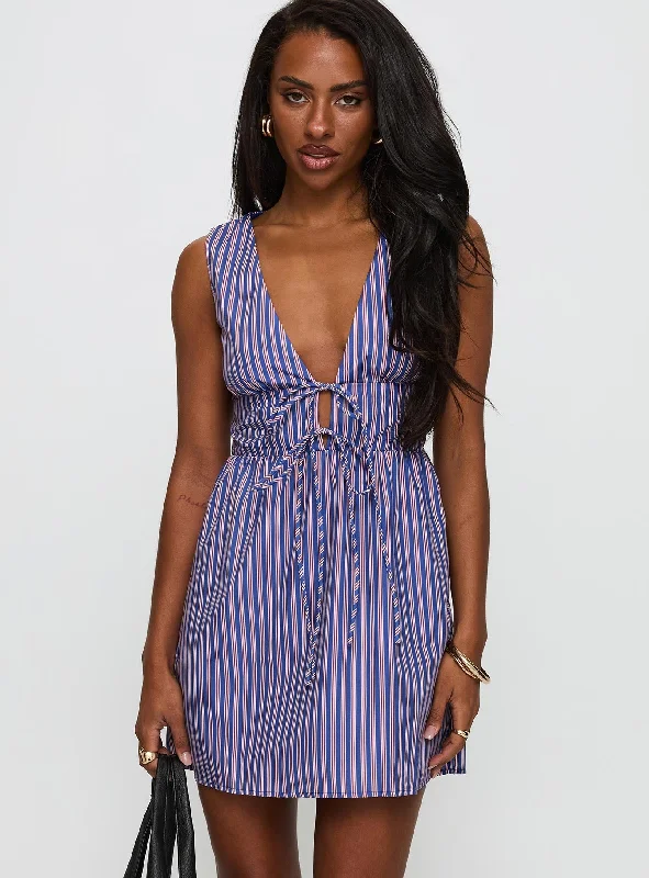 Pokey Mini Dress Navy Stripe