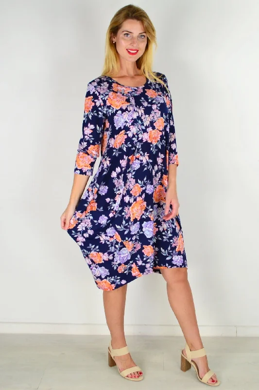 Jean Cocoon Floral Tunic Dress