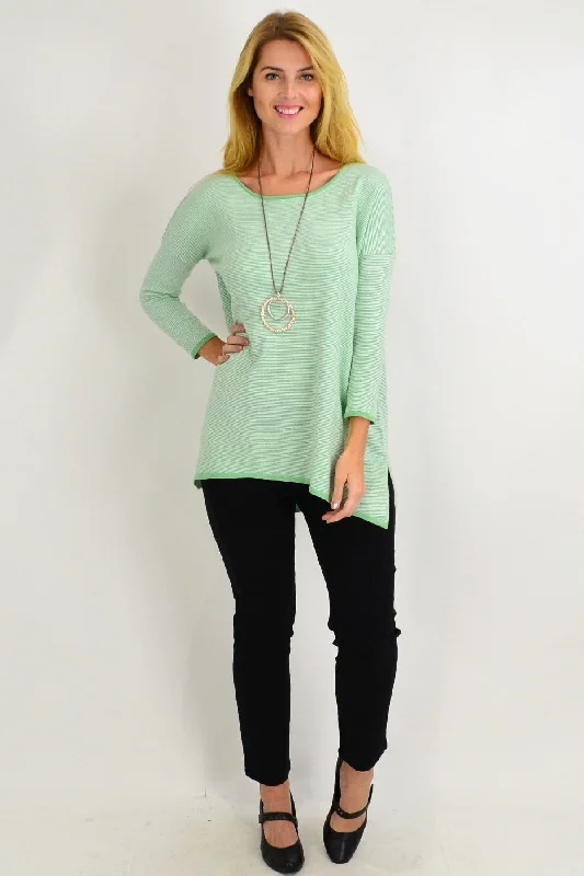 Lime Green Candy Stripe Tunic Top