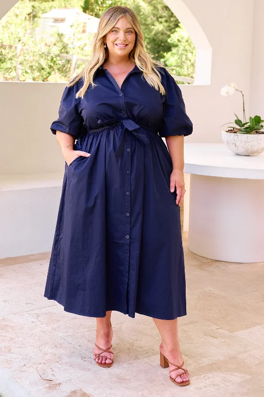 Shannon Midi Dress Navy