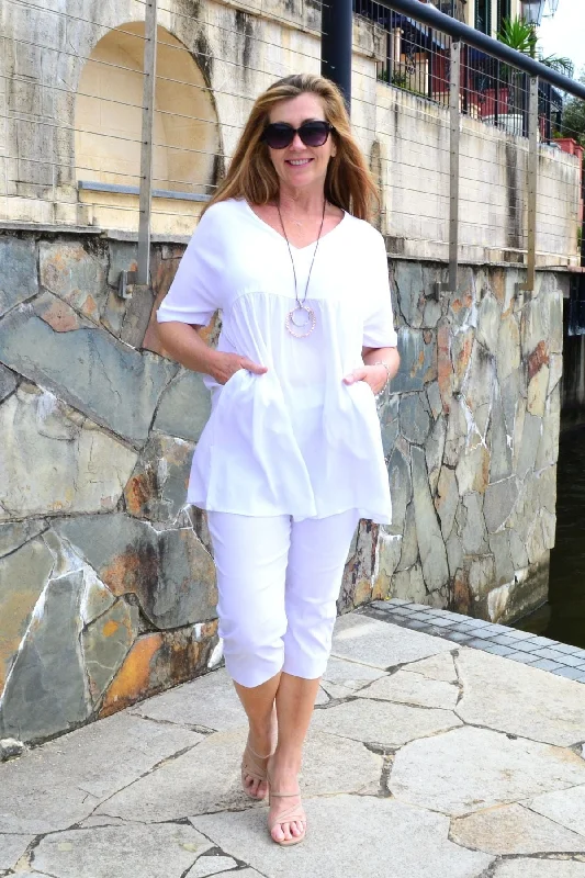 White Beach Day Tunic Top