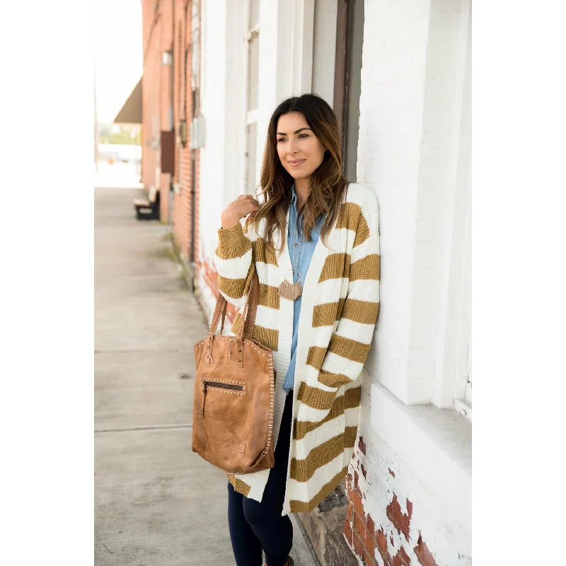 Heavy Striped Tunic Cardigan