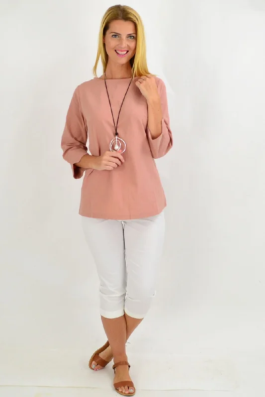 Dusty Pink Box Tunic Blouse