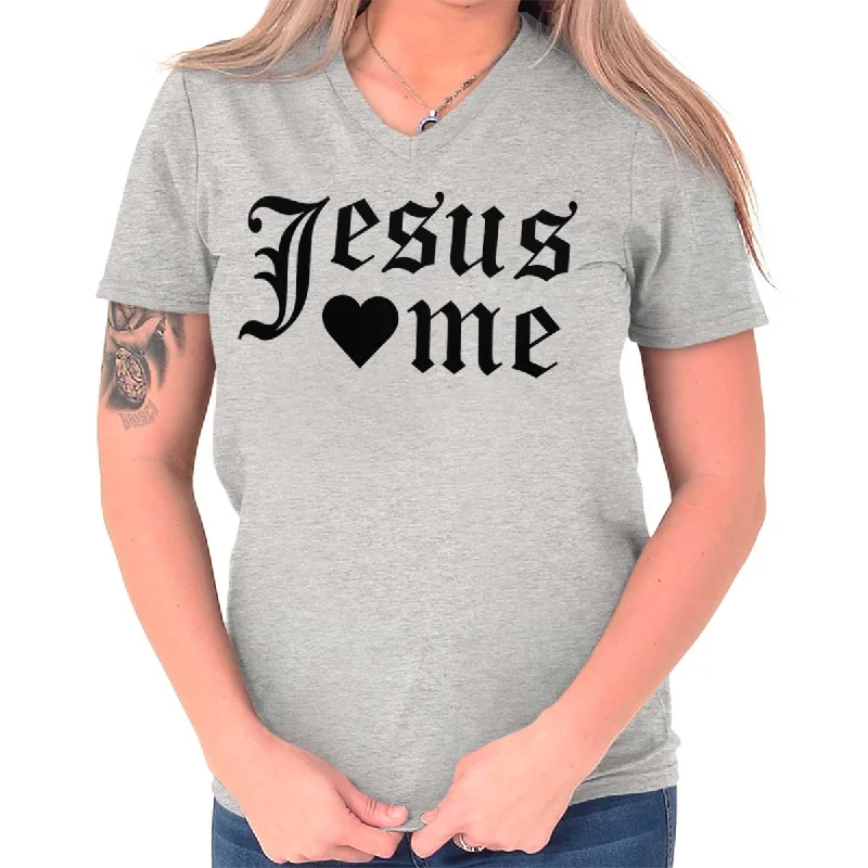 Jesus Hearts Me V-Neck T-Shirt