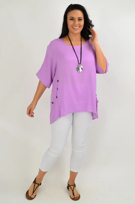 Purple Coconut Button Tunic Top