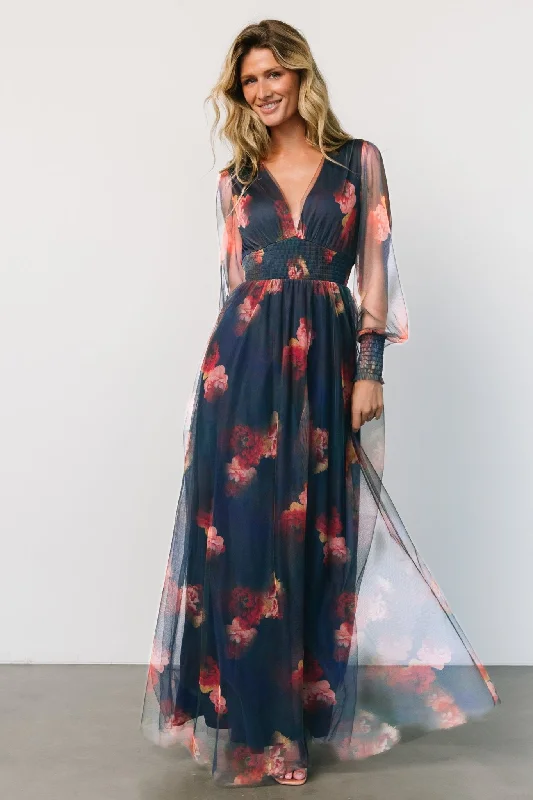 Layla Tulle Maxi Dress | Topaz Ombre Floral