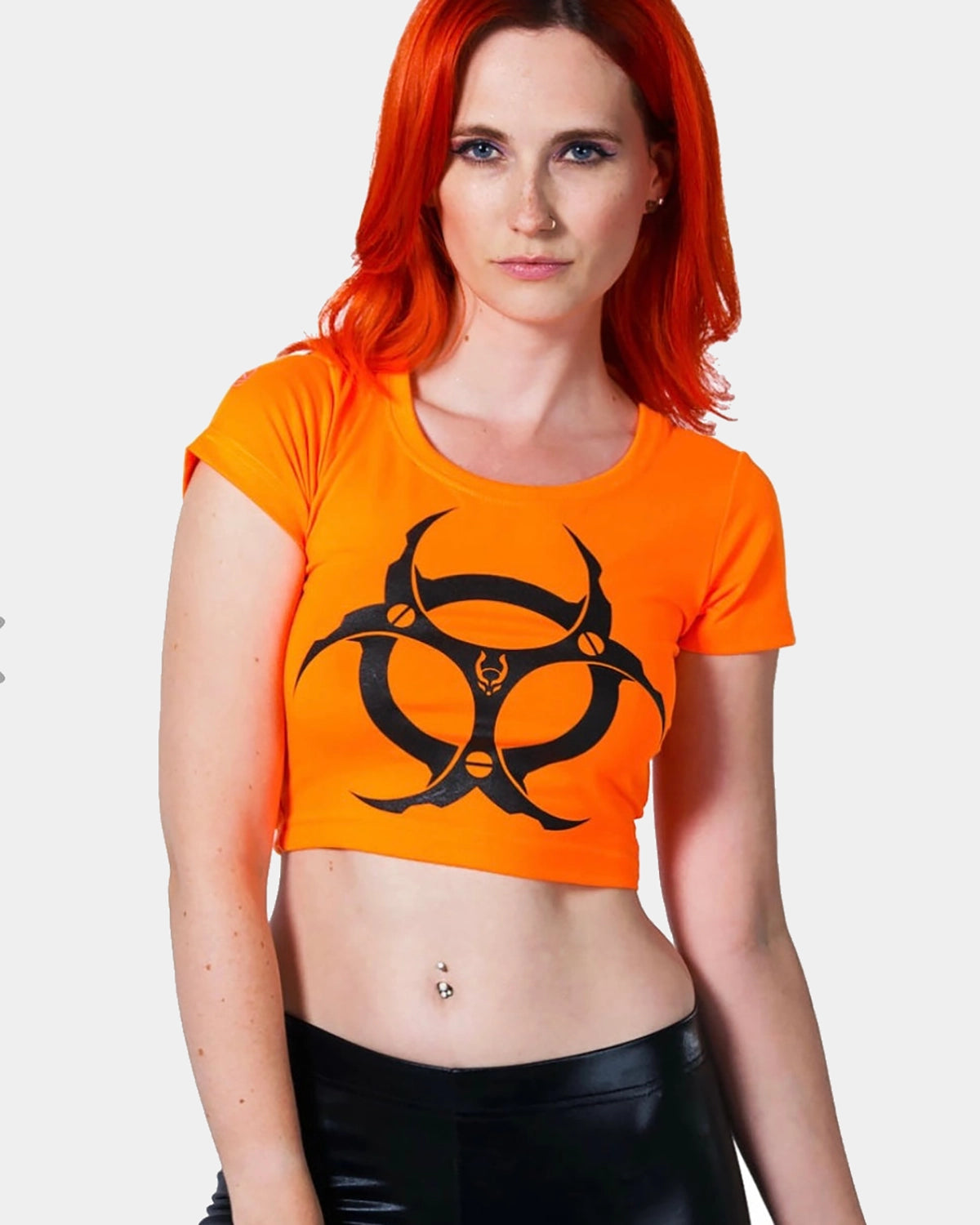 HAZARD CROP T-SHIRT UV ORANGE