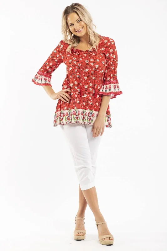 Romanian Folklore Cotton Tunic Top