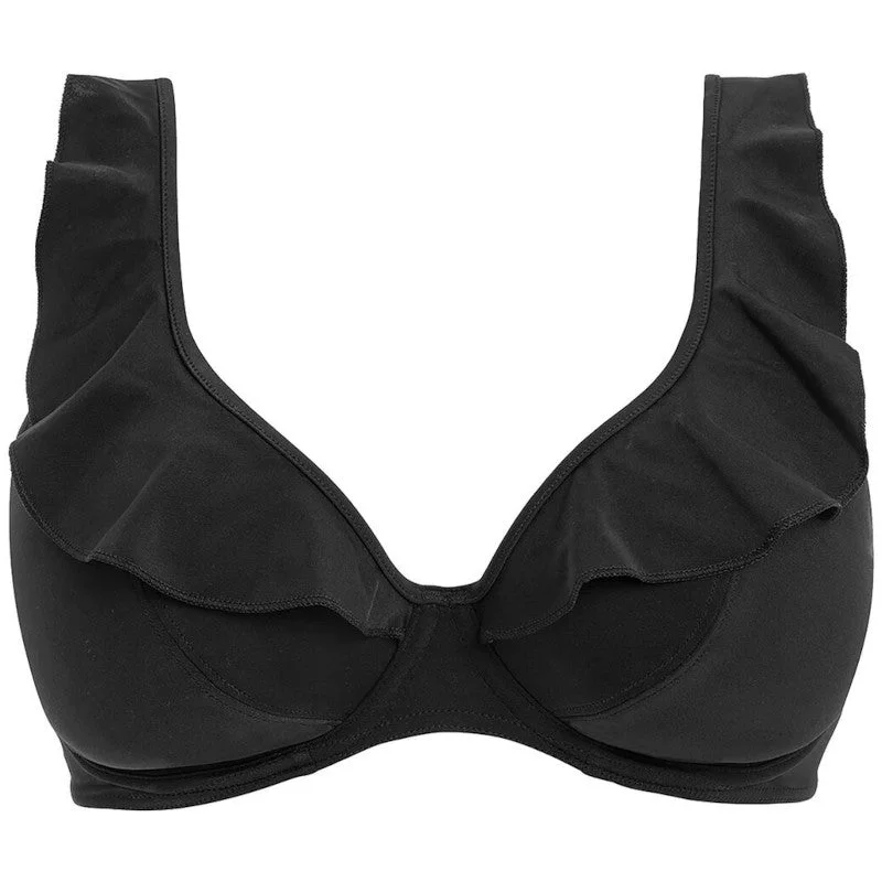 Jewel Cove High Apex Bikini Top Plain Black - Freya Swim