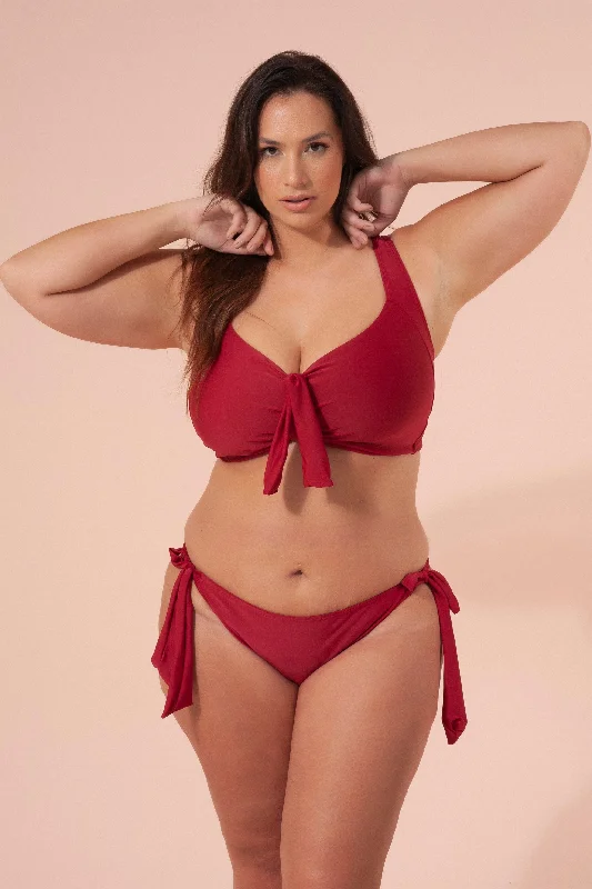 DIVINE RED CROSS-BACK PLUS SIZE BIKINI TOP