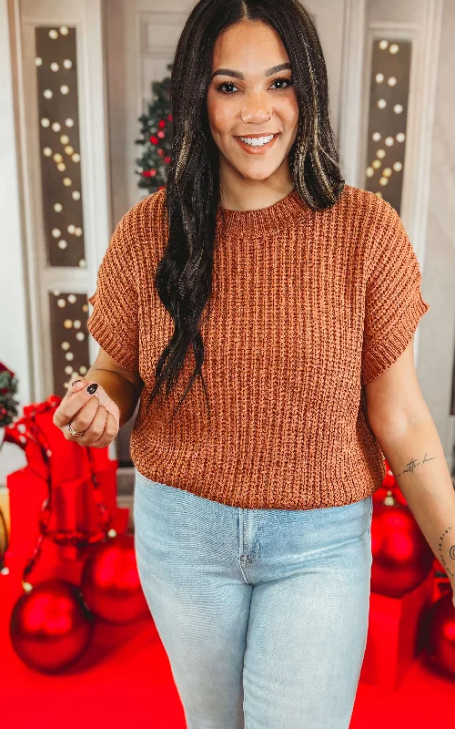 Rust Boxy Sweater Top - Final Sale