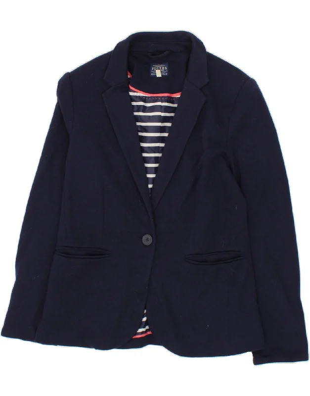 JOULES Womens 1 Button Blazer Jacket UK 10 Small  Navy Blue Polyester