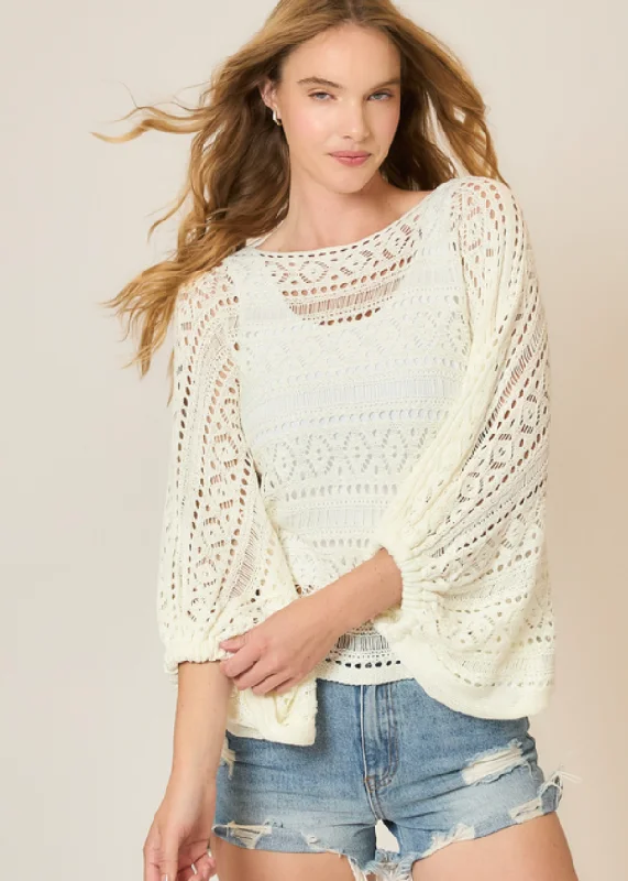 Off White Crochet Sweater | COZY CO *30A JANUARY PREORDER