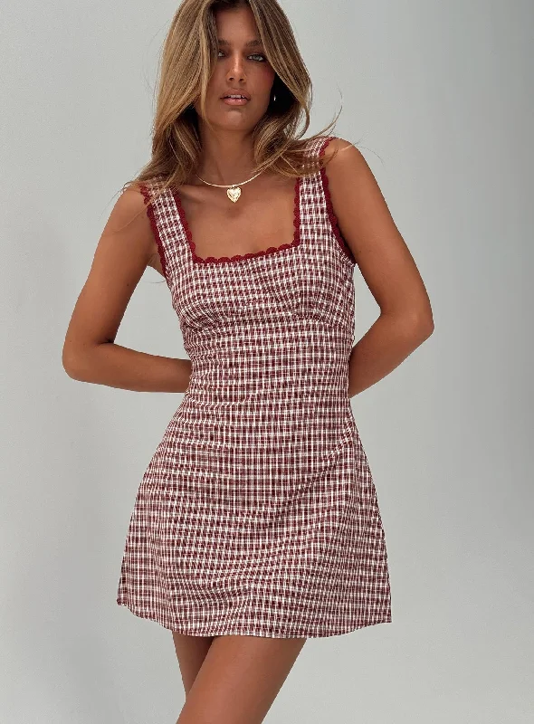 Dasha Mini Dress Red Check