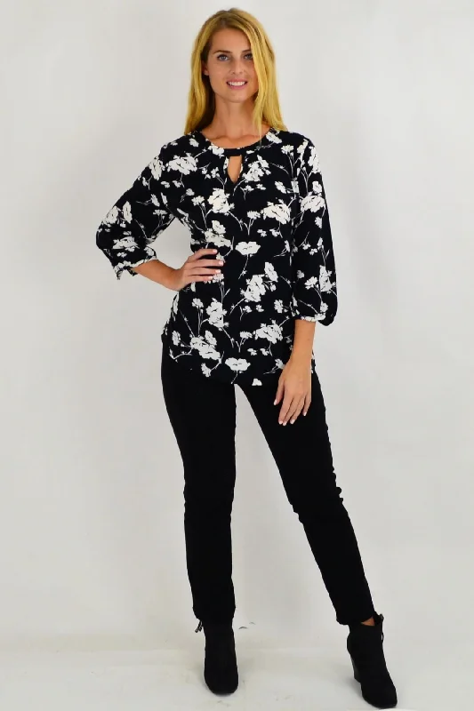 Whitney White Flower Tunic