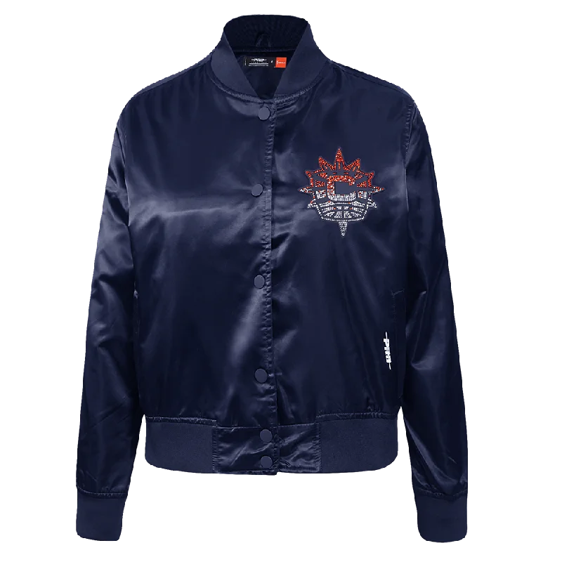 WNBA CONNECTICUT SUN JEWELS WOMEN'S SATIN JACKET (MIDNIGHT NAVY)