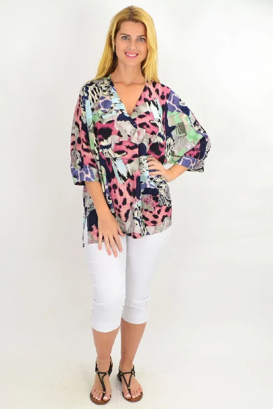 Pink African Safari Tunic Top