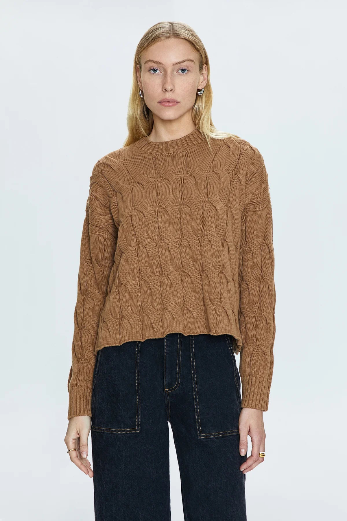 Eva Crewneck Sweater Caramel Cable