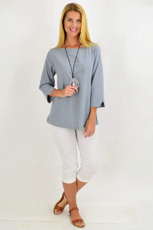 Grey Box Tunic Blouse