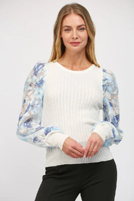 Organza Floral Sleeve Sweater | FATE *30A JANUARY PREORDER