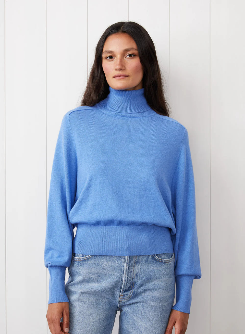 Saddles Shoulder Sweater Clear Sky