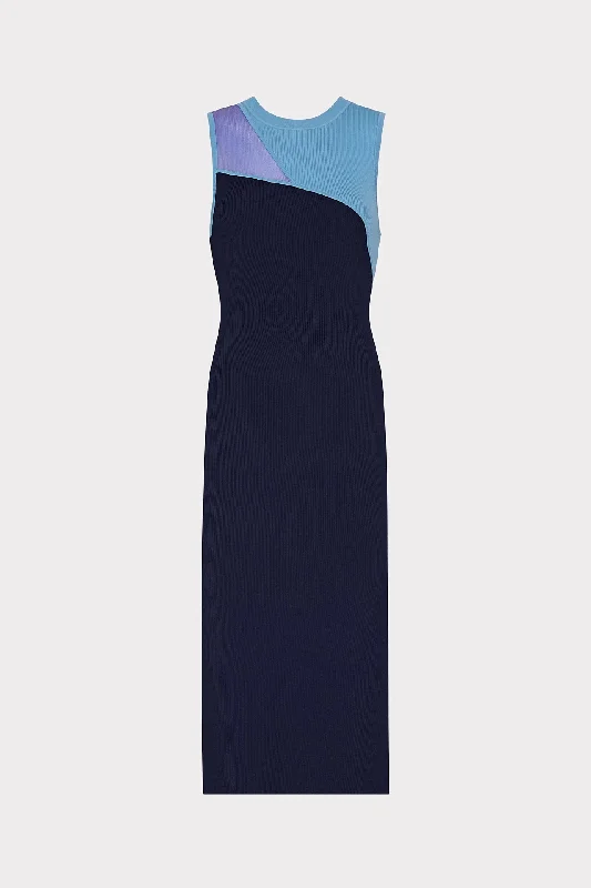 Kyle Color Block Knit Midi Dress